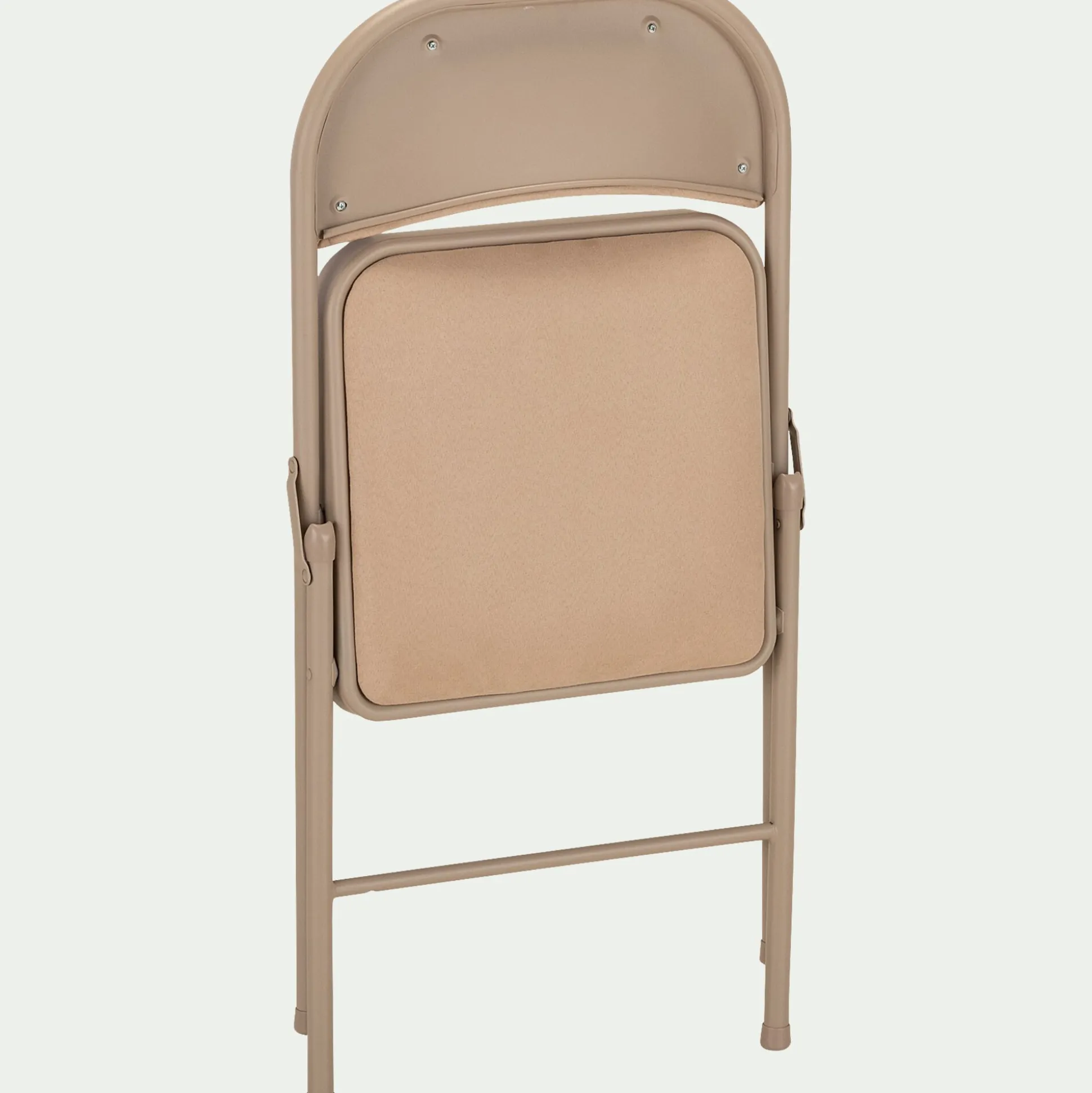 Chaise pliante en métal et tissu - beige