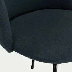 Chaise ronde en tissu - bleu céou
