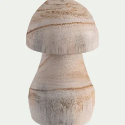 Champignon décoratif à poser en bois de paulownia H10cm - bois clair