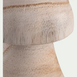 Champignon décoratif à poser en bois de paulownia H10cm - bois clair