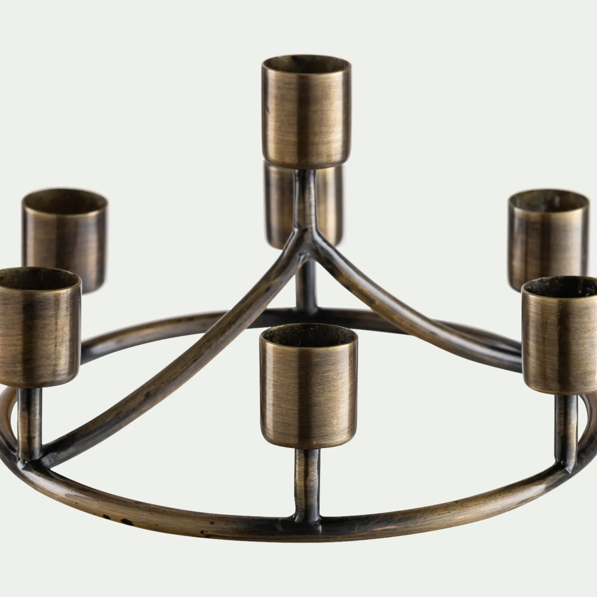 Chandelier 7 bougies en fer D18cm - doré
