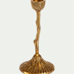 Chandelier effet bois en laiton H16cm - doré