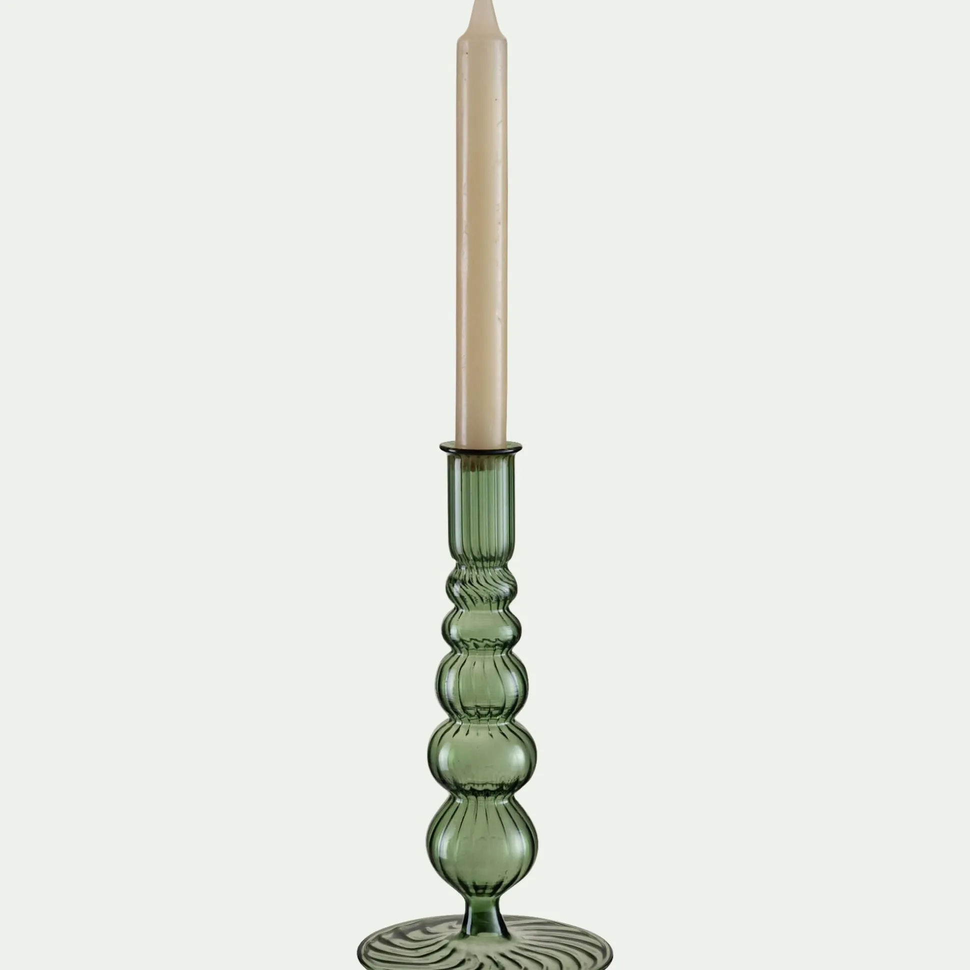 Chandelier sculpté en verre - vert