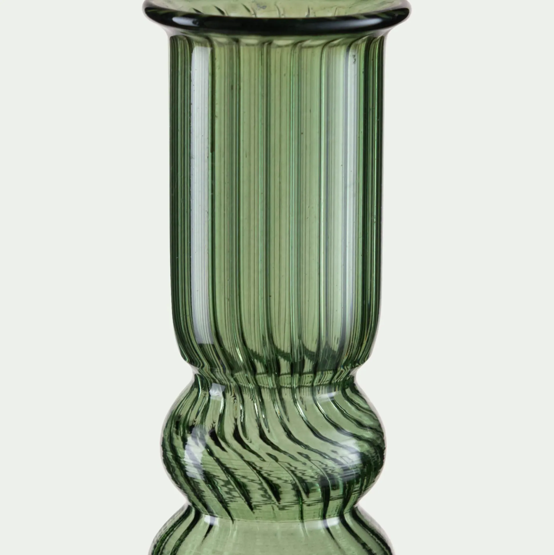 Chandelier sculpté en verre - vert