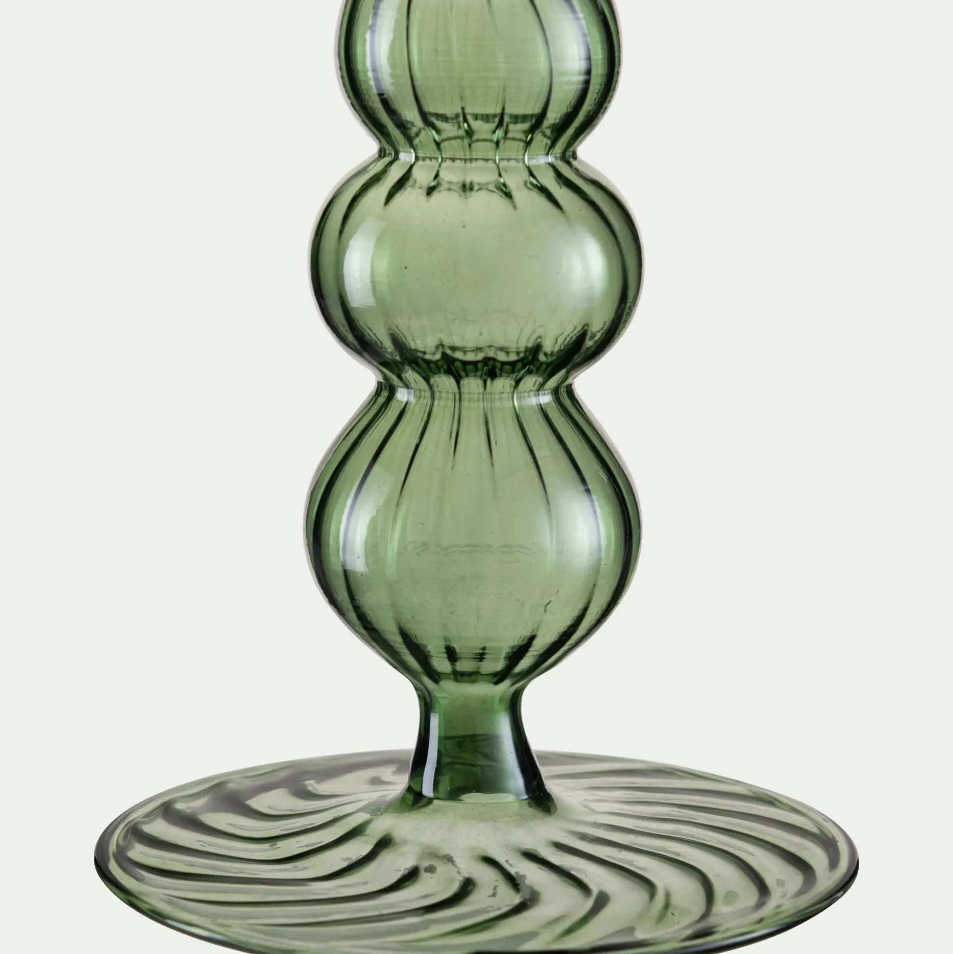 Chandelier sculpté en verre - vert