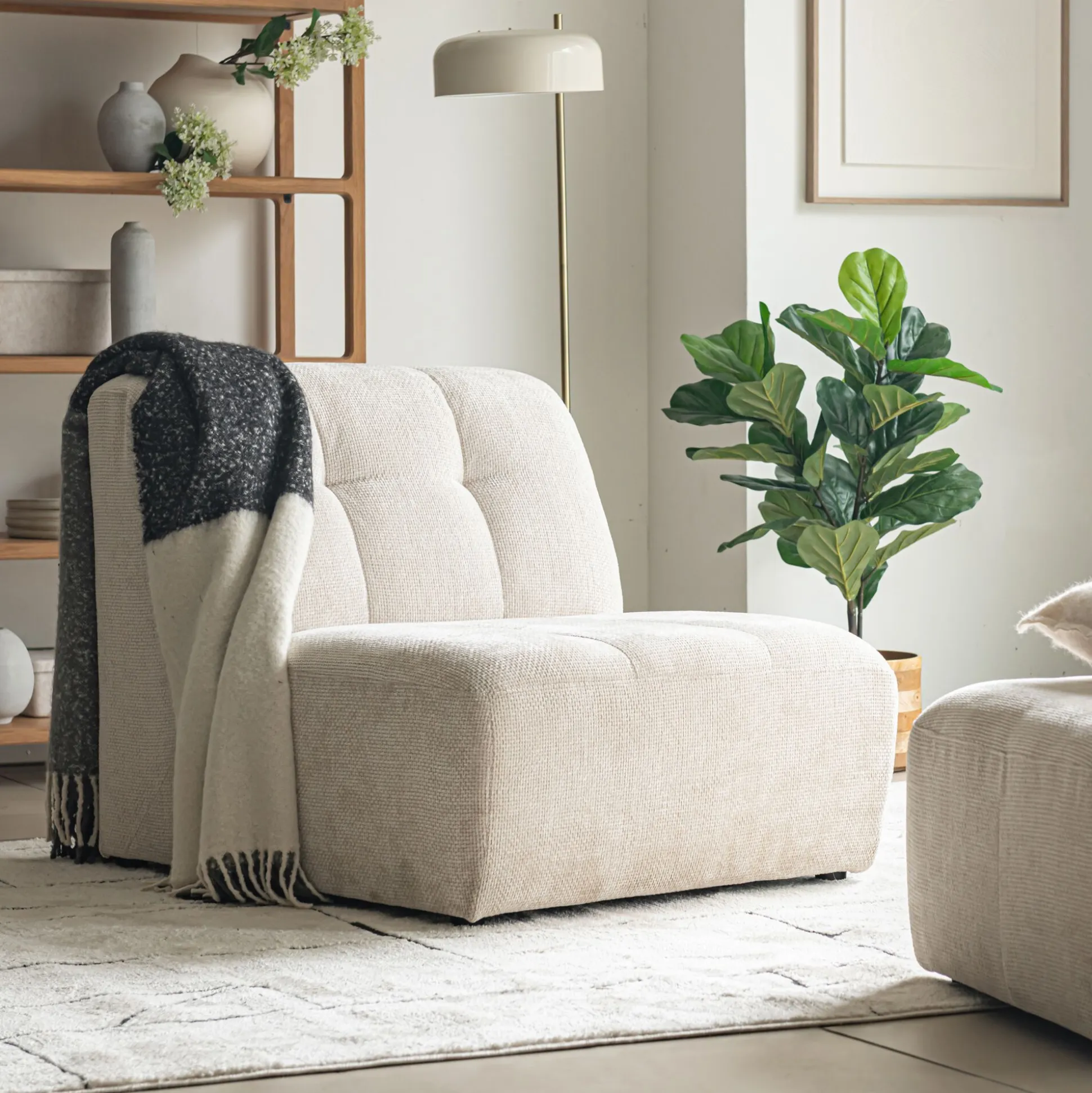 Chauffeuse en tissu Eden - beige alpilles