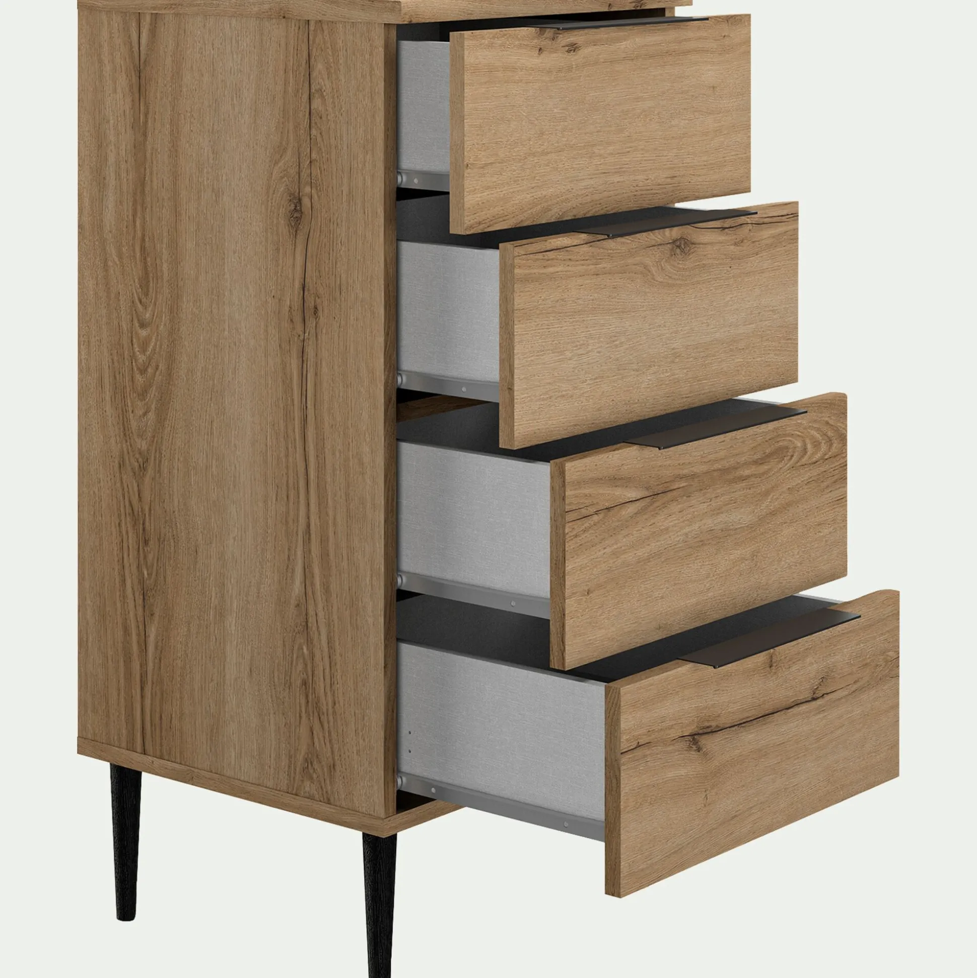 Chiffonnier 4 tiroirs en bois - bois clair