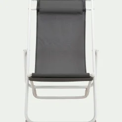 Chilienne en acier et toile enduite 3 positions - gris ardoise