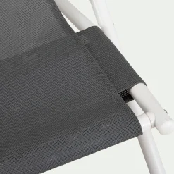 Chilienne en acier et toile enduite 3 positions - gris ardoise
