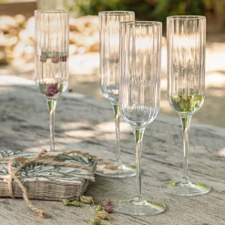 Coffret de 4 flûtes à champagne en cristallin 21cl - transparent