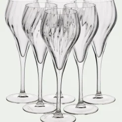 Coffret de 6 flûtes à champagne en cristallin 16cl - transparent
