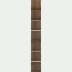 Colonne de rangement en bois effet chêne H235xL35cm - blanc
