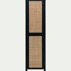 Colonne de salle de bain en bois de cèdre et cannage - H171cm