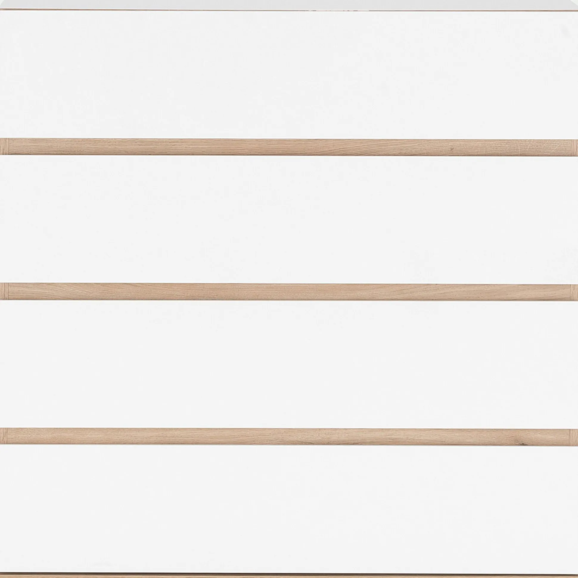 Commode module 4 tiroirs en bois effet chêne H94XL94cm - blanc