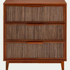 Commode 3 tiroirs en acajou L80cm - bois foncé