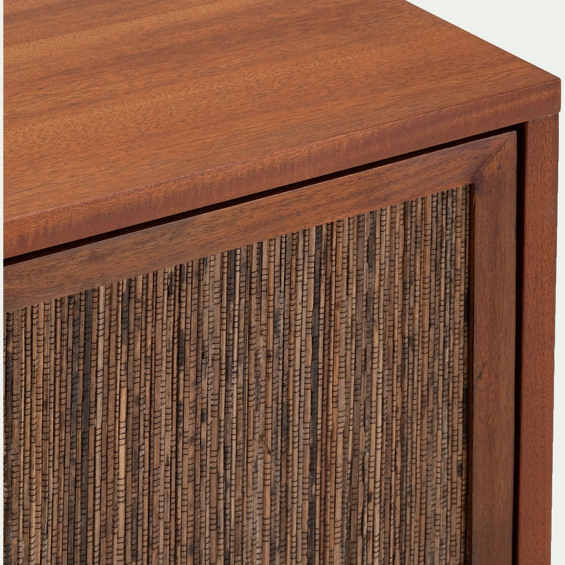 Commode 3 tiroirs en acajou L80cm - bois foncé