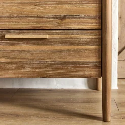 Commode 6 tiroirs en bois d'acacia massif - bois clair
