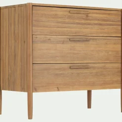 Commode 3 tiroirs en bois d'acacia massif - bois clair