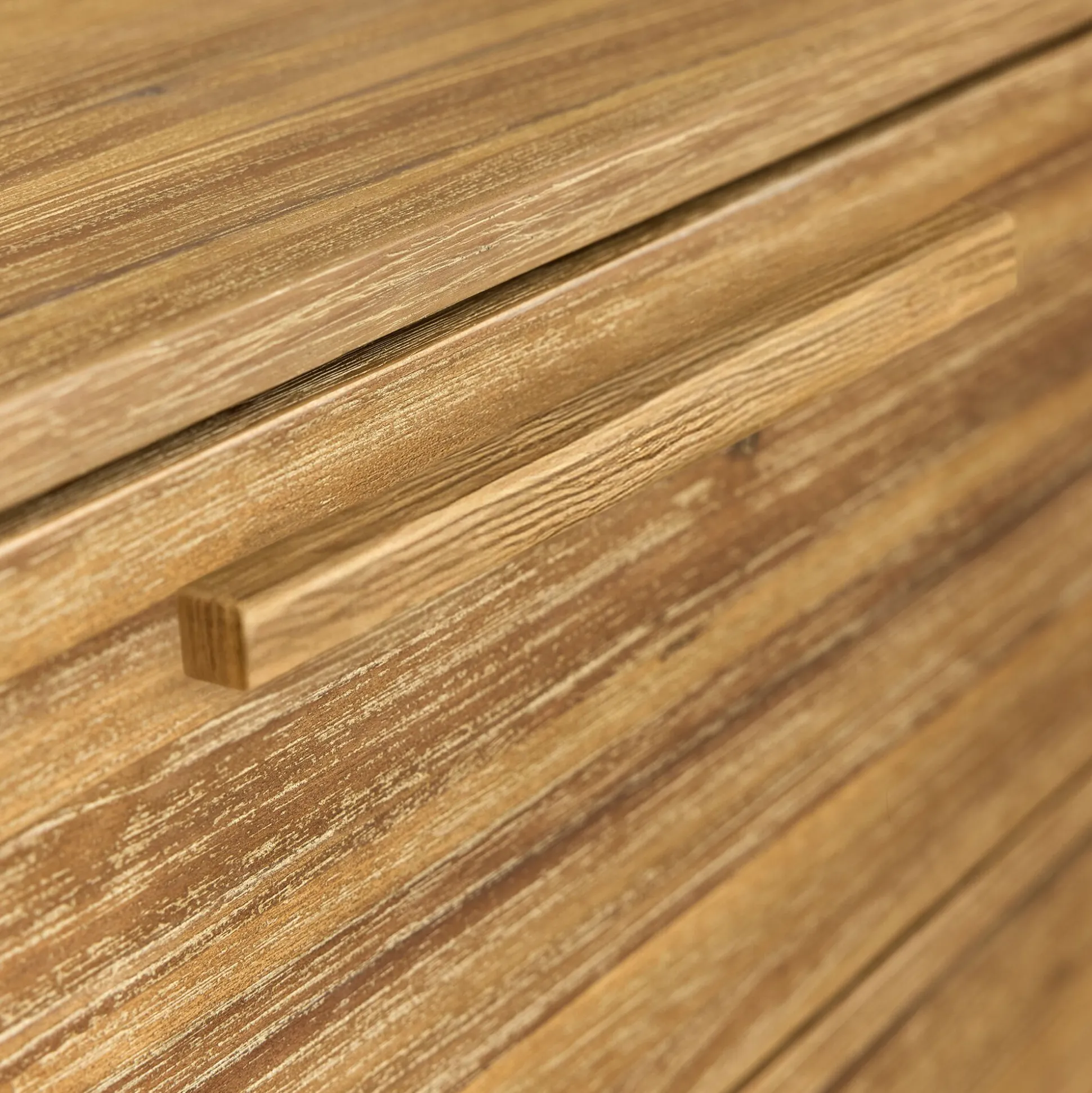 Commode 3 tiroirs en bois d'acacia massif - bois clair