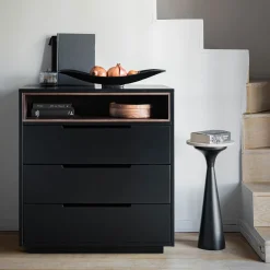 Commode 3 tiroirs en bois - noir
