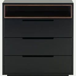 Commode 3 tiroirs en bois - noir