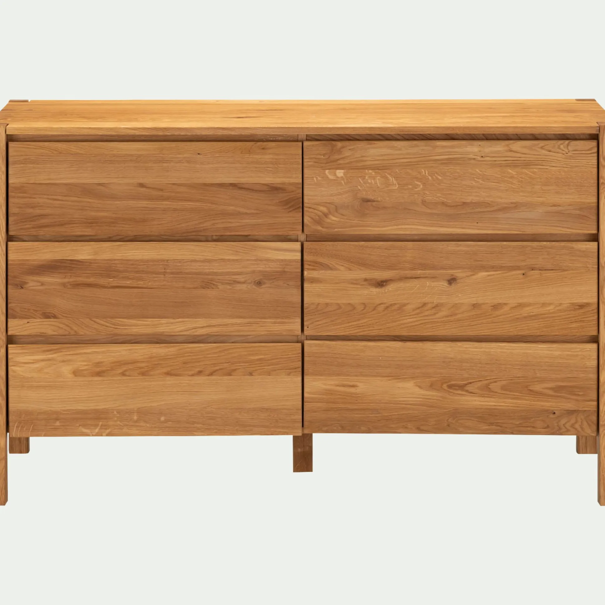 Commode 6 tiroirs en chêne L150cm - bois clair