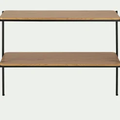 Console en bois et métal L100xl35xH77cm - bois clair