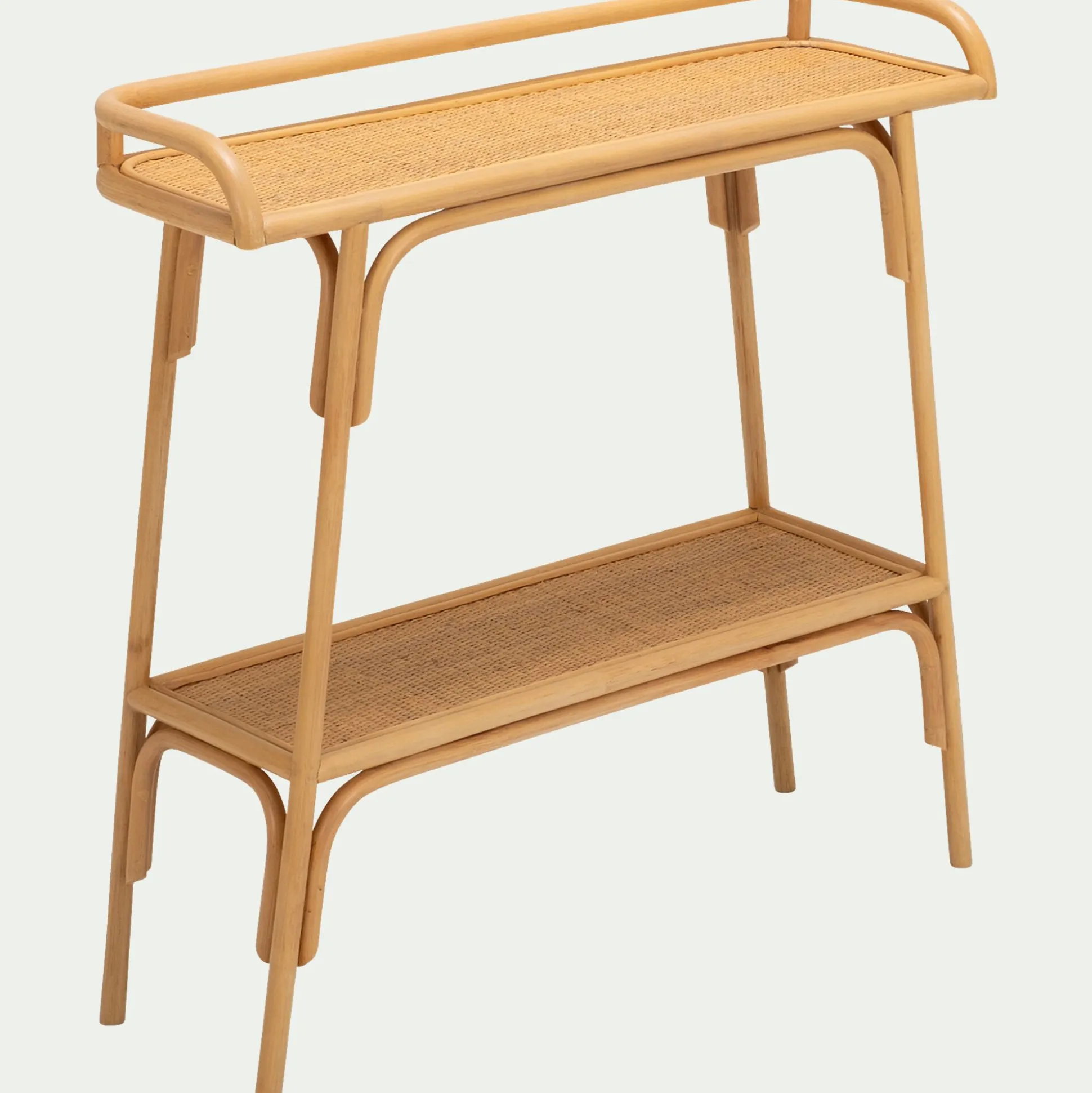 Console en bois et rotin - bois clair