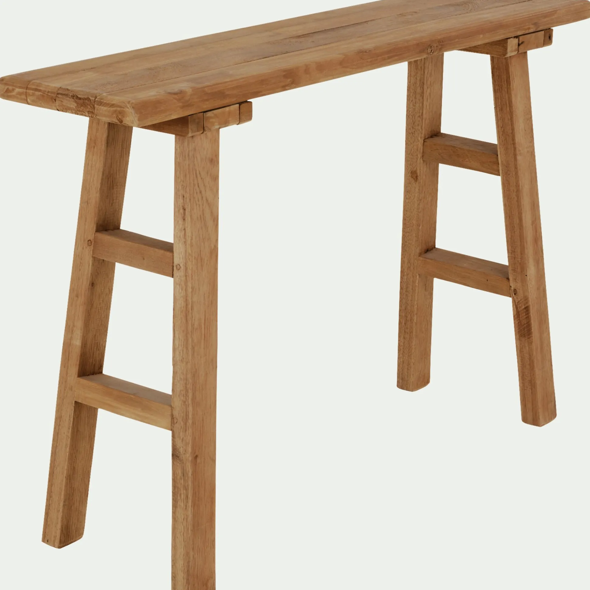 Console en bois recyclé - bois foncé L120xl30xH80cm