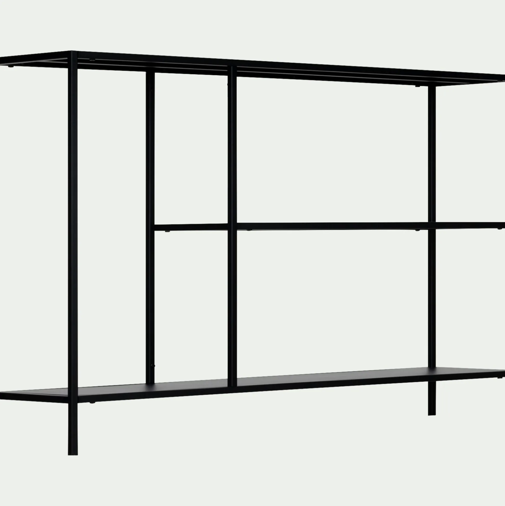 Console 3 plateaux en acier - noir