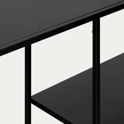 Console 3 plateaux en acier - noir
