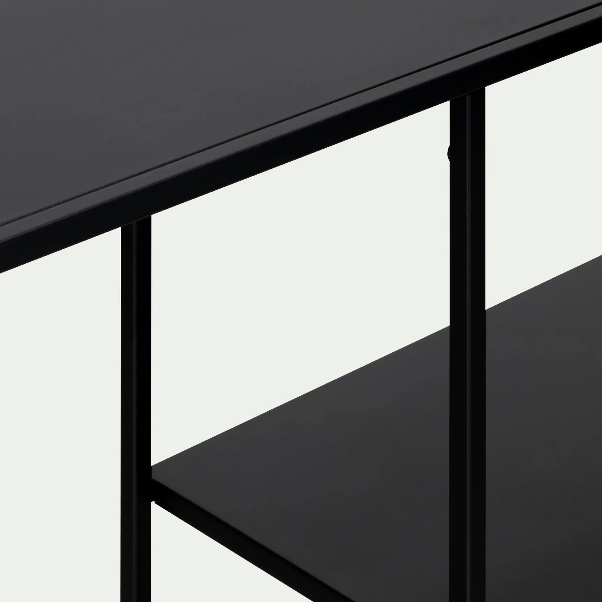 Console 3 plateaux en acier - noir