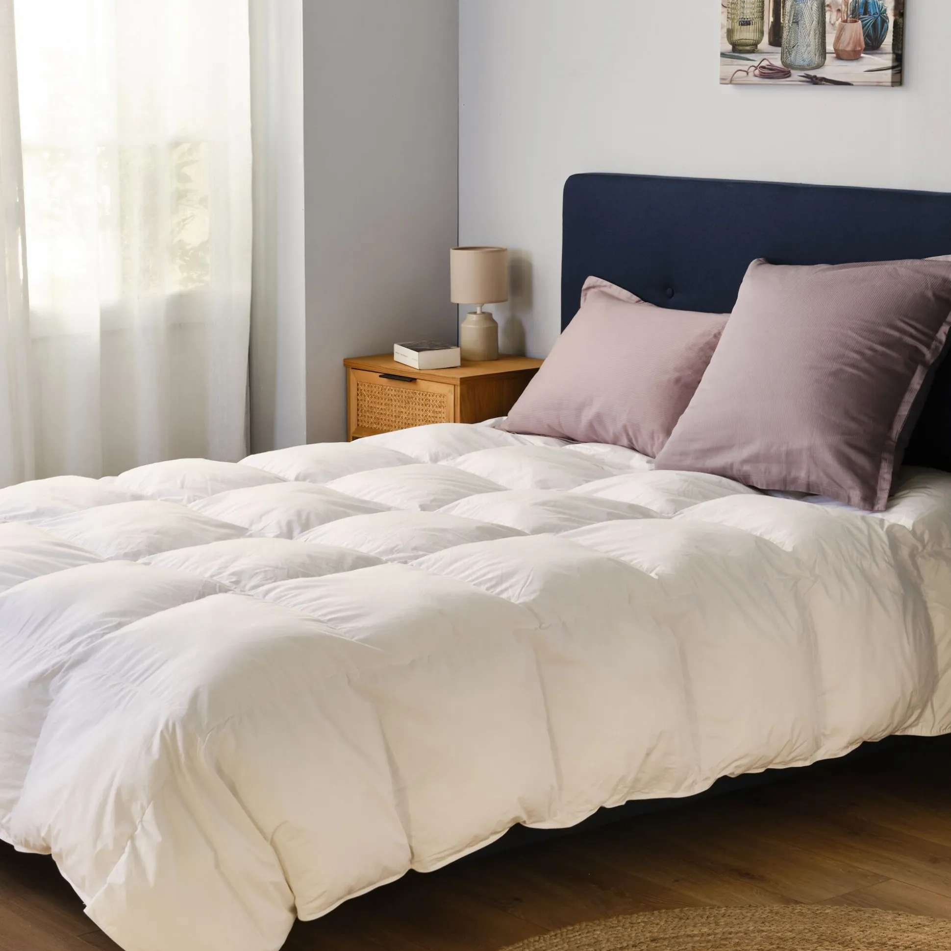 Couette chaude en duvet de canard - blanc 140x200cm