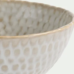 Coupe décorative en grès D17,5cm - blanc