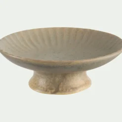 Coupe décorative sur pied en céramique D21cm - beige