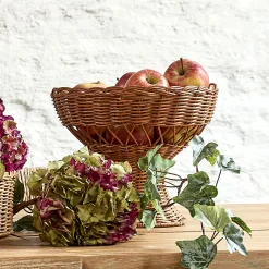 Coupe à fruits en rotin D26cm - marron