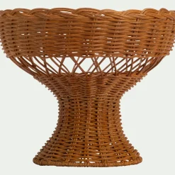 Coupe à fruits en rotin D26cm - marron