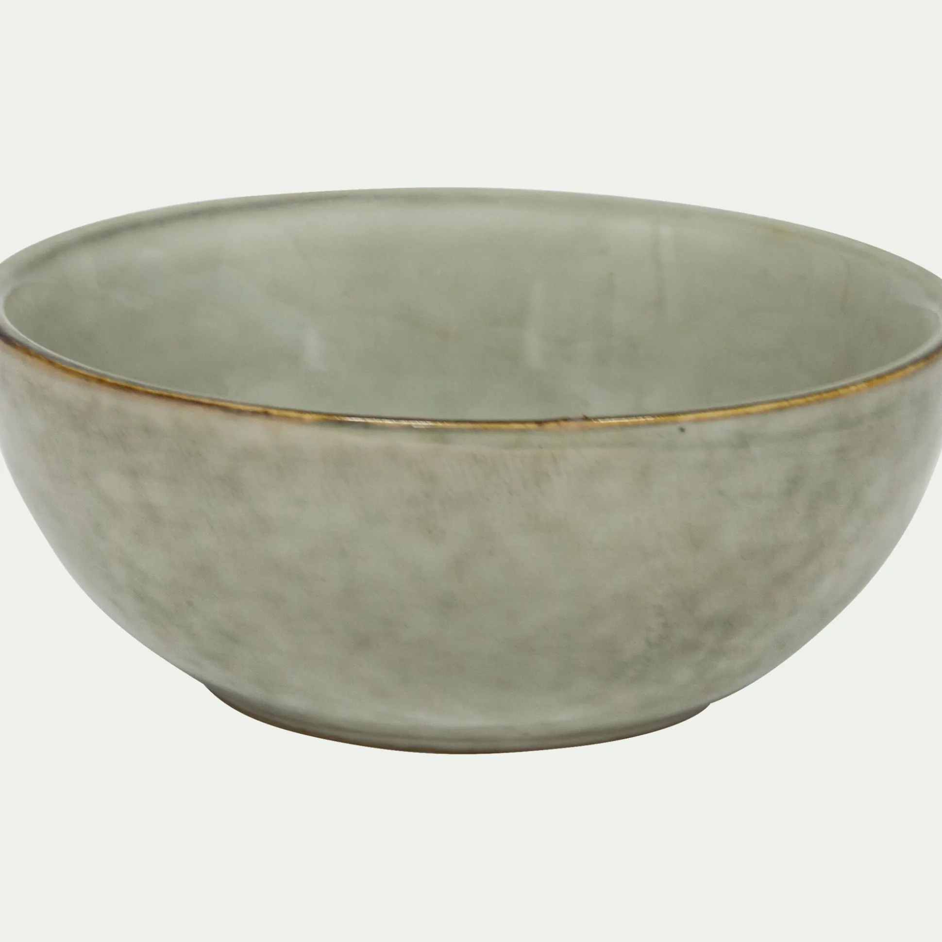 Coupelle en grès avec liseré doré D11cm - vert