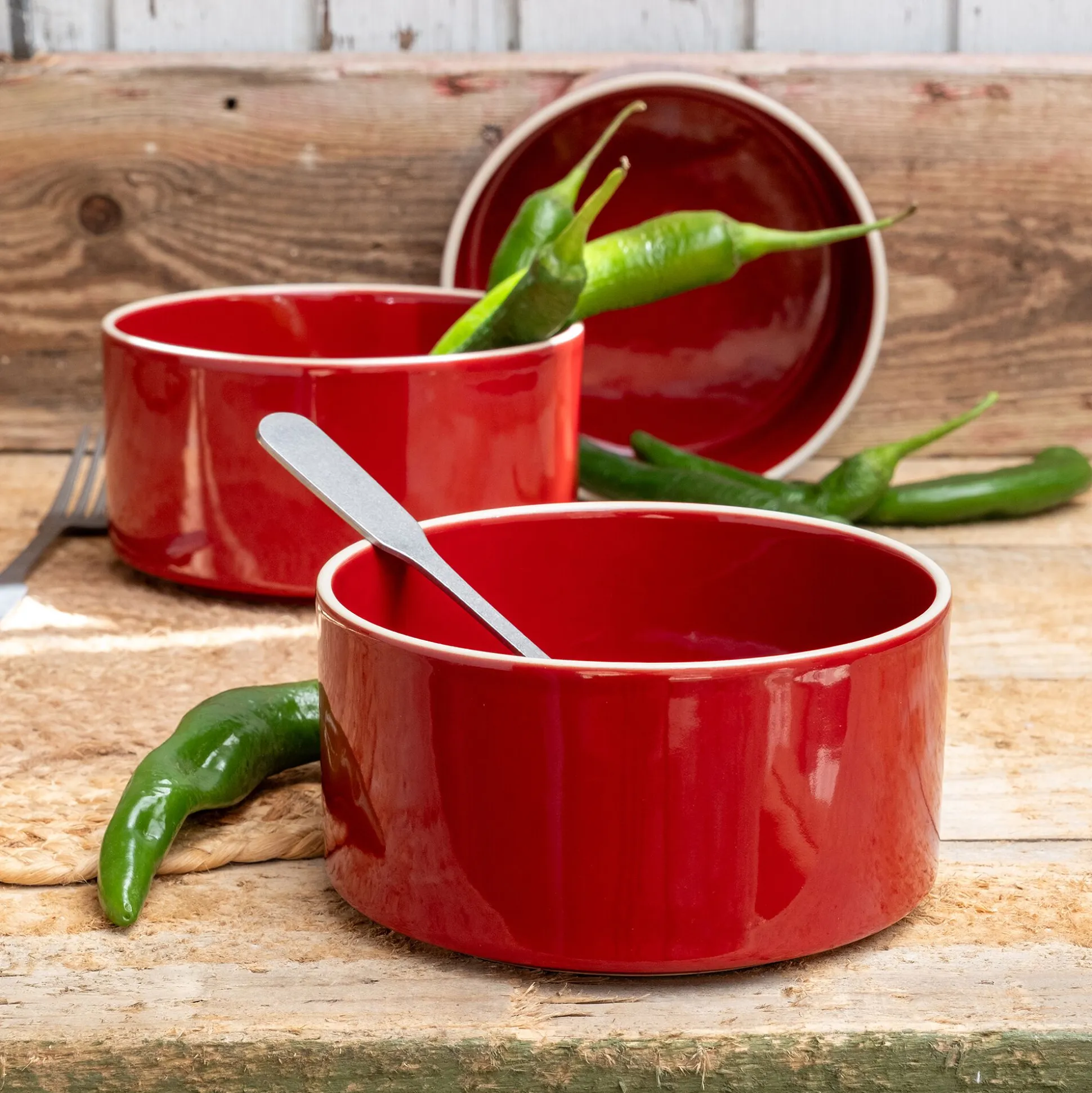 Coupelle en grès D15cm - rouge