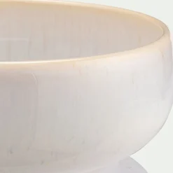Coupelle en grès moucheté D14,7cm - blanc