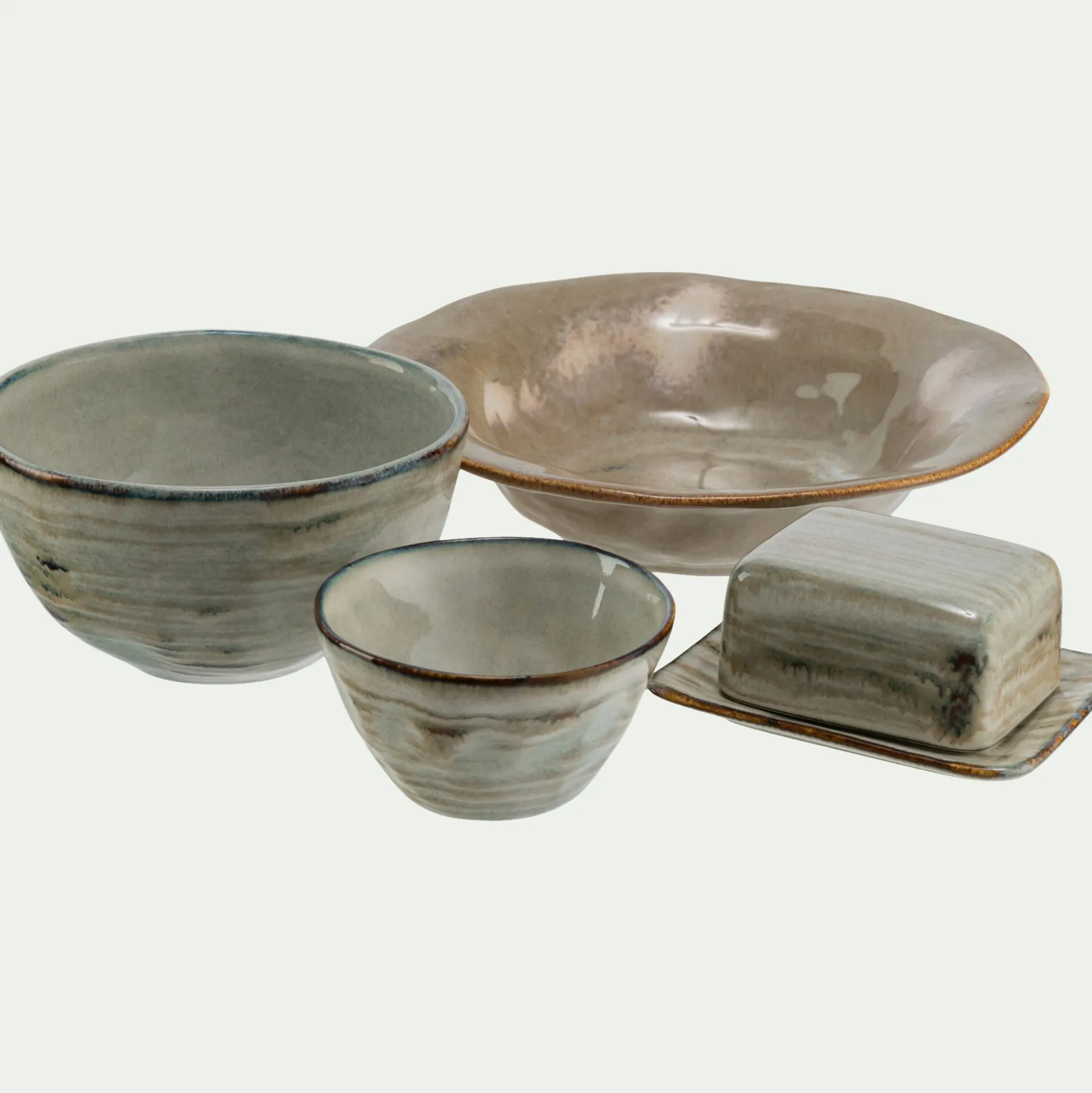 Coupelle en grès réactif D15cm - gris