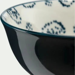 Coupelle en porcelaine motif amande D11,7cm - bleu