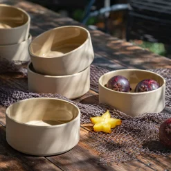 Coupelle mouchetée en grès D14cm - beige