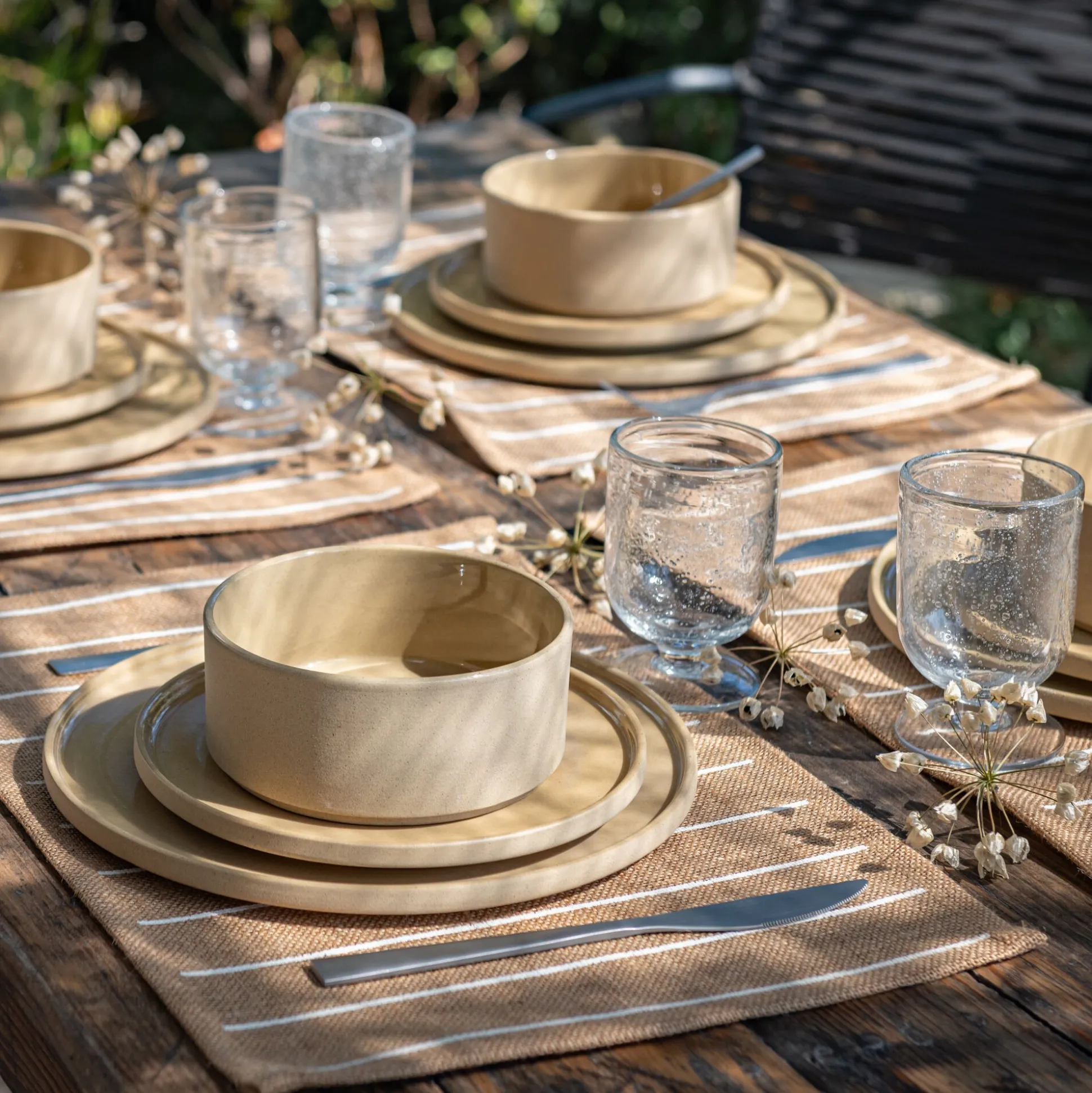 Coupelle mouchetée en grès D14cm - beige