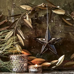Couronne de Noël végétale en métal D34cm - doré