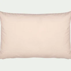 Coussin à broderie végétale en coton 40x60cm - vert