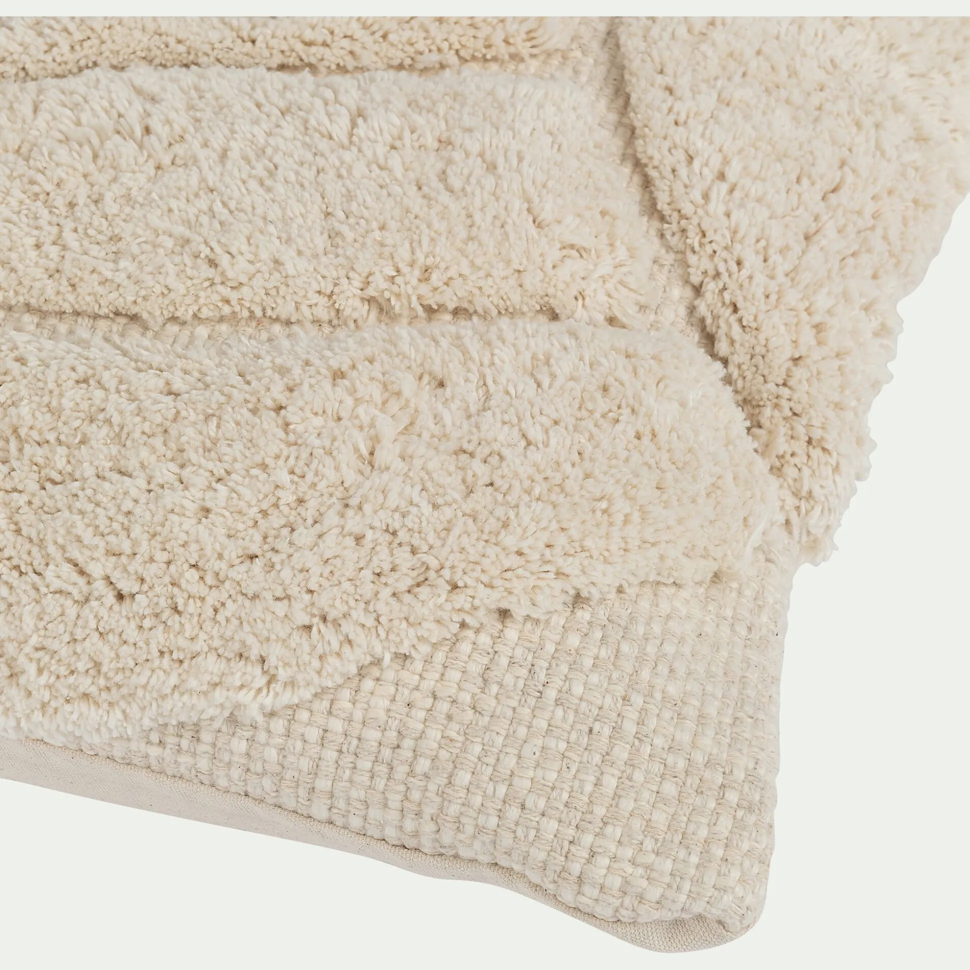 Coussin en coton effet laineux 40x60cm - beige