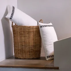 Coussin en coton à motif Kissos 40x60cm - blanc