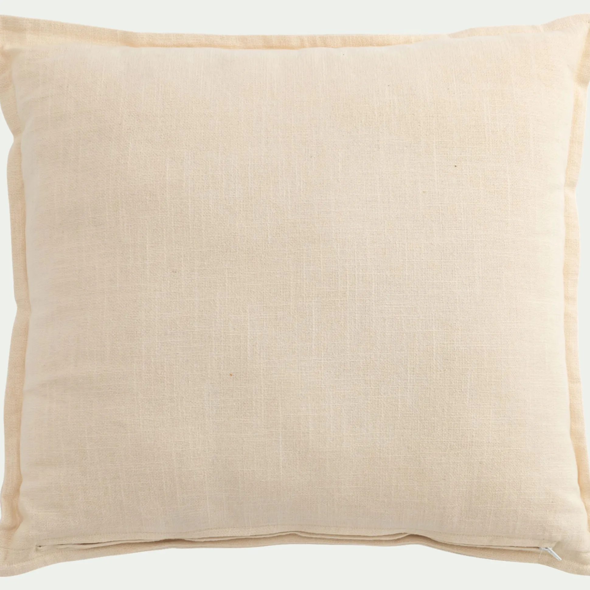 Coussin en coton à motif oyat finition surpiqure 45x45cm - beige