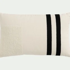 Coussin en coton tufté 30x50cm - blanc